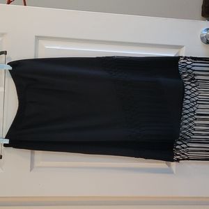 Chico's black skirt with fringe. Elastic waist.